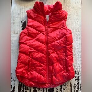 Red puffer vest